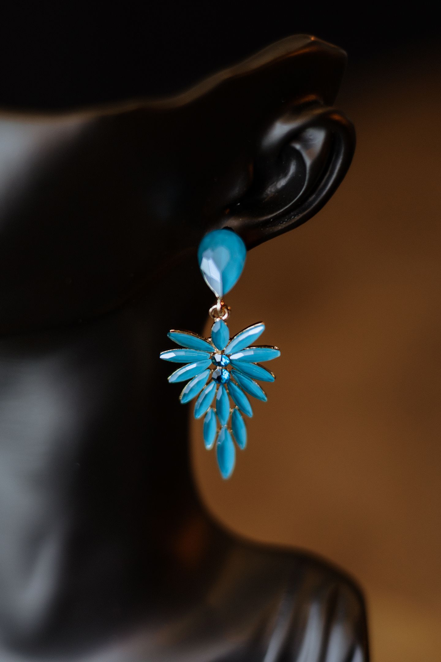 Boucles d'Oreilles en Acier et Verre