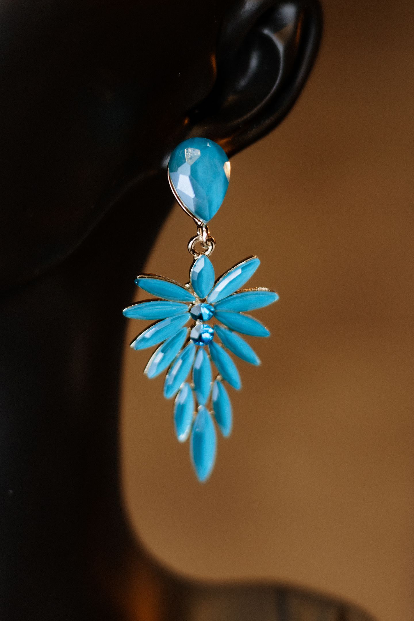 Boucles d'Oreilles en Acier et Verre
