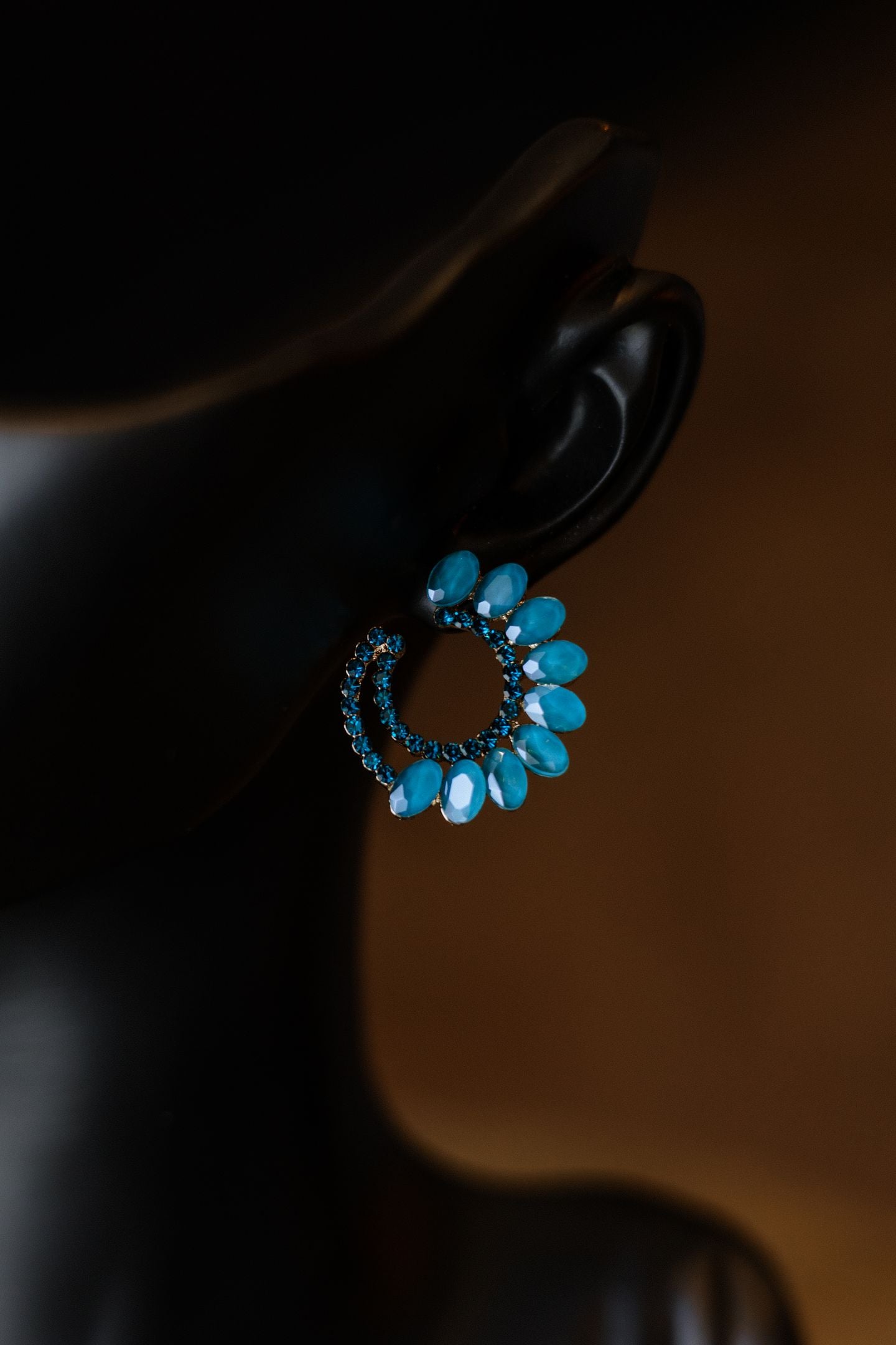 Boucles d'Oreilles en Acier et Verre
