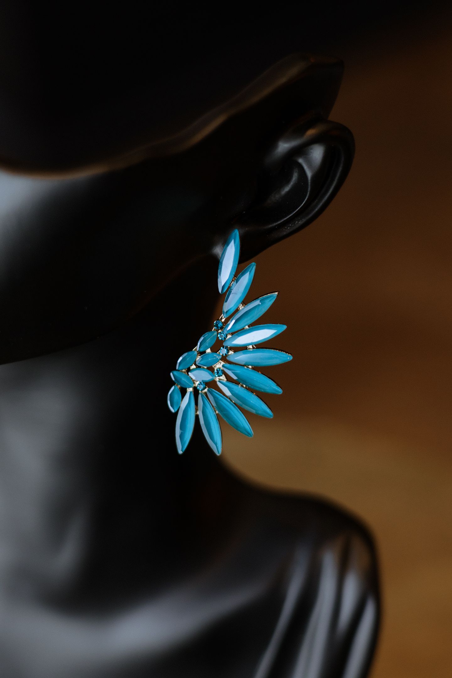 Boucles d'Oreilles en Acier et Verre
