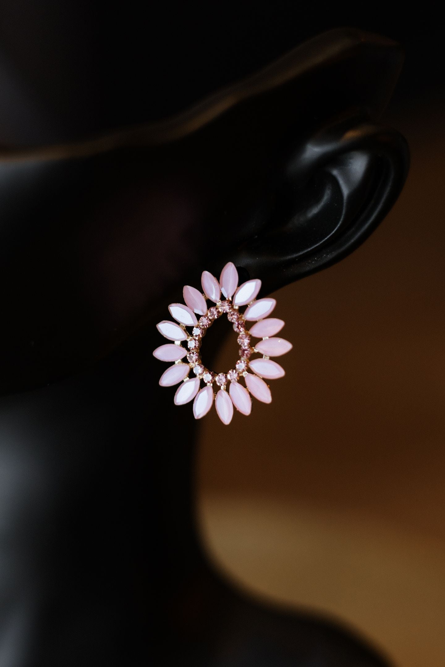 Boucles d'Oreilles en Acier et Verre