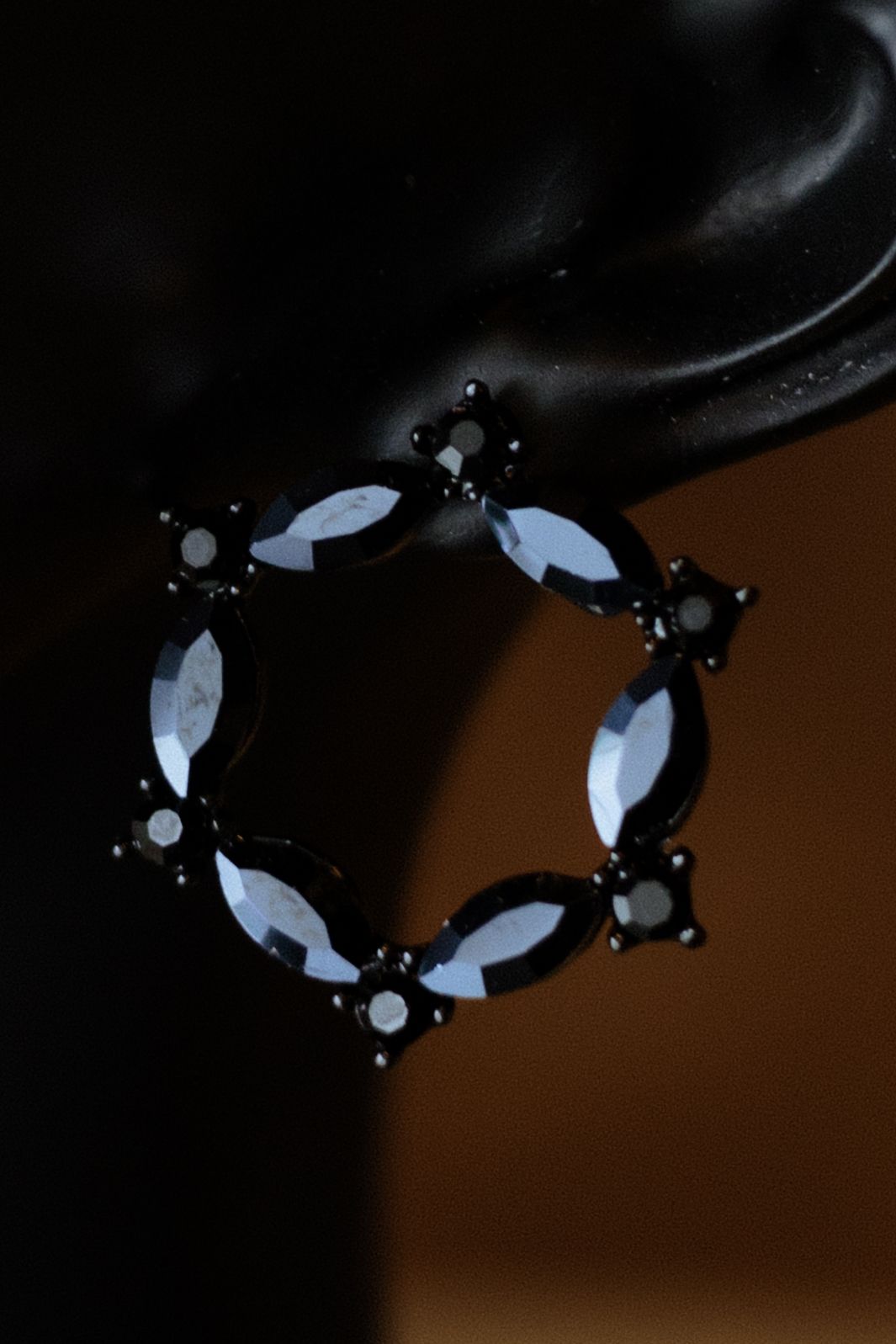 Boucles d'Oreilles en Acier et Verre