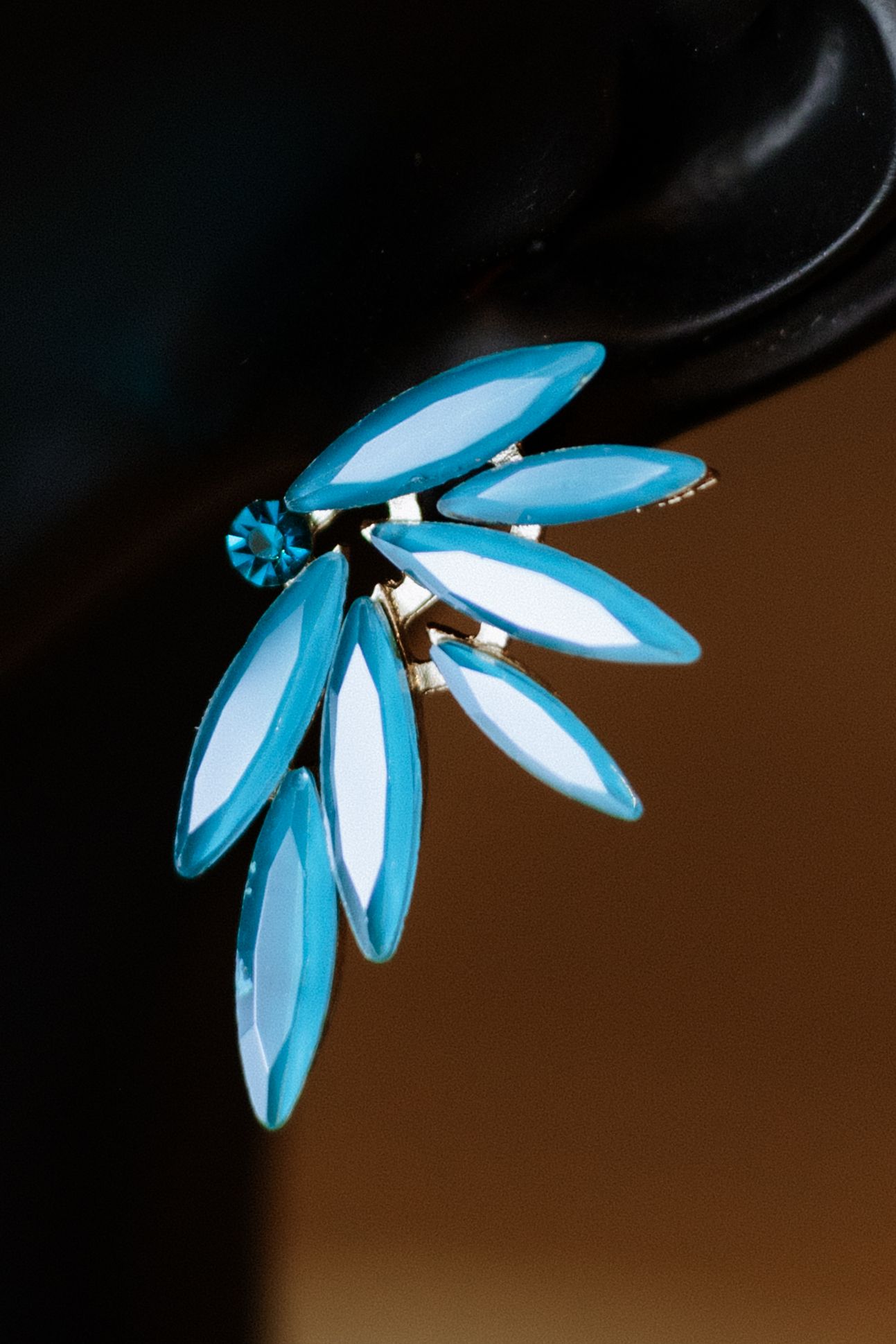 Boucles d'Oreilles en Acier et Verre