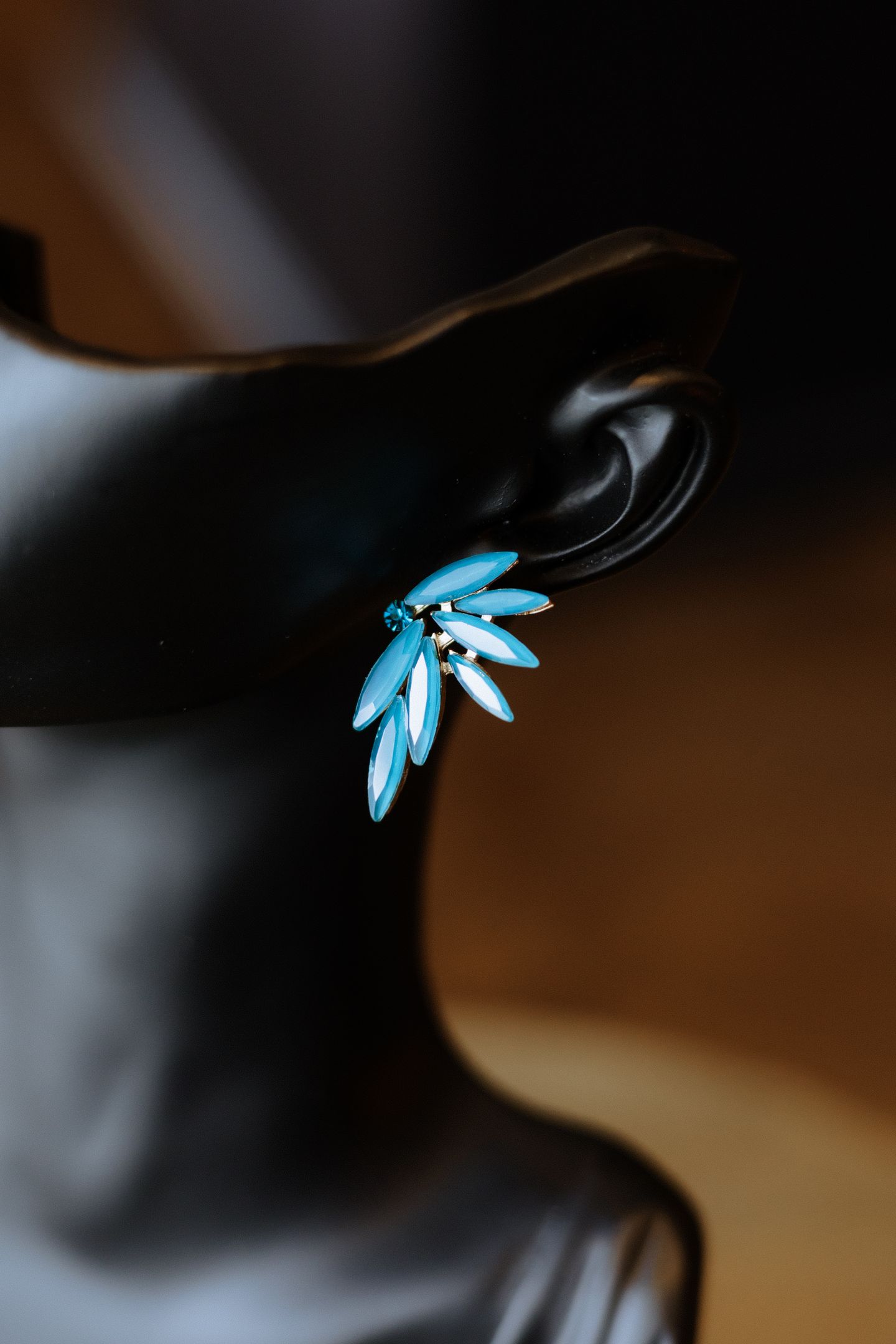 Boucles d'Oreilles en Acier et Verre