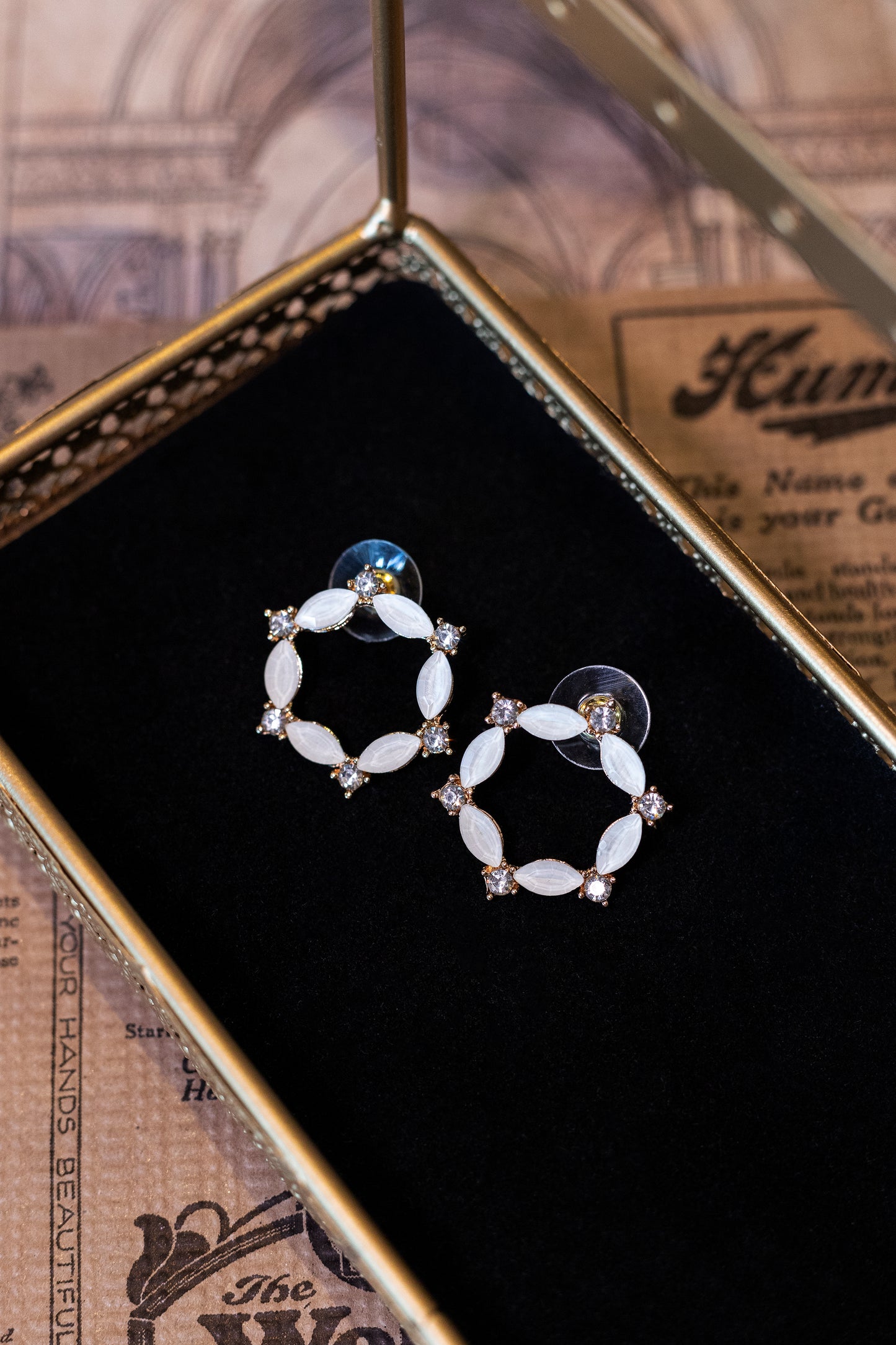 Boucles d'Oreilles en Acier et Verre