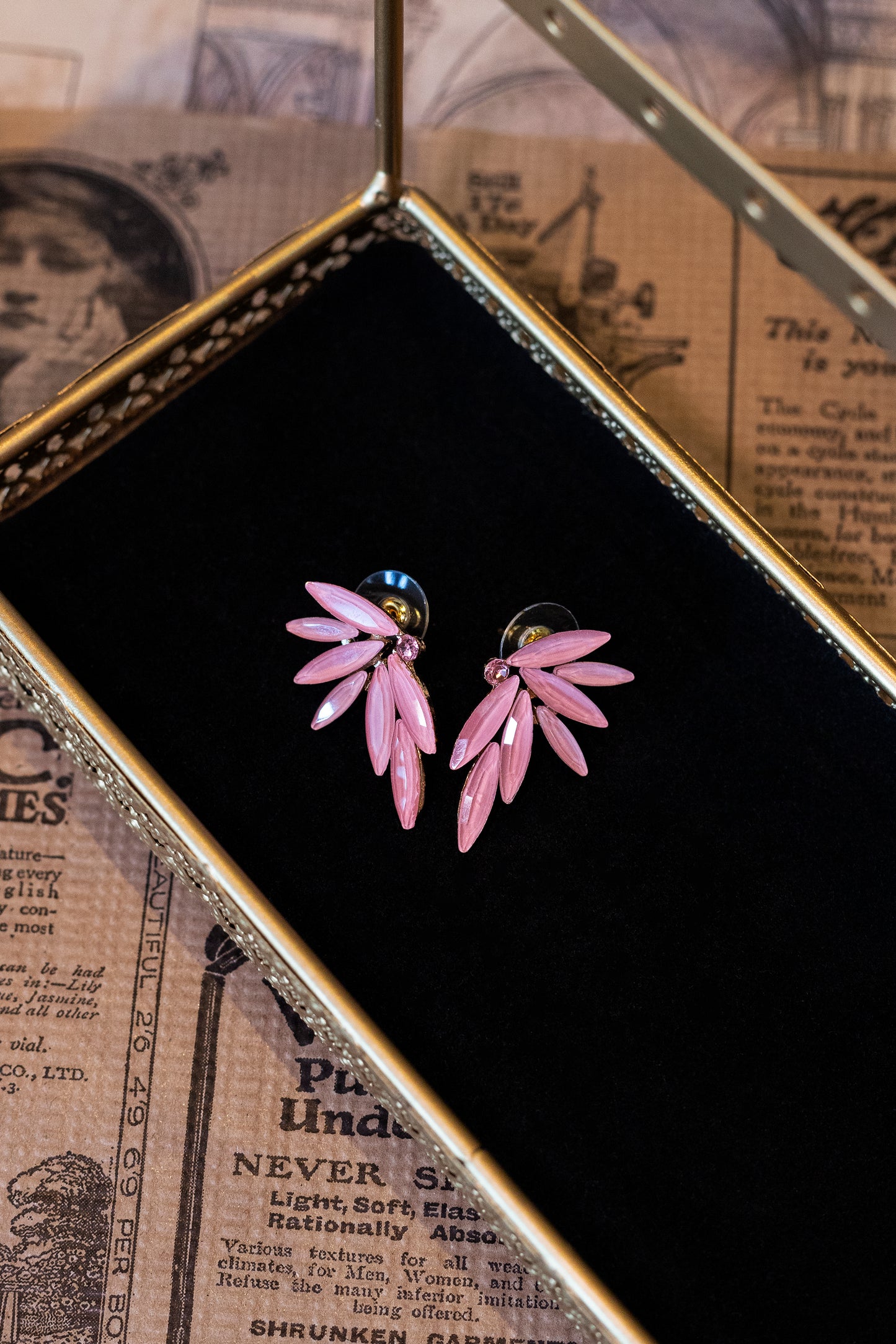 Boucles d'Oreilles en Acier et Verre