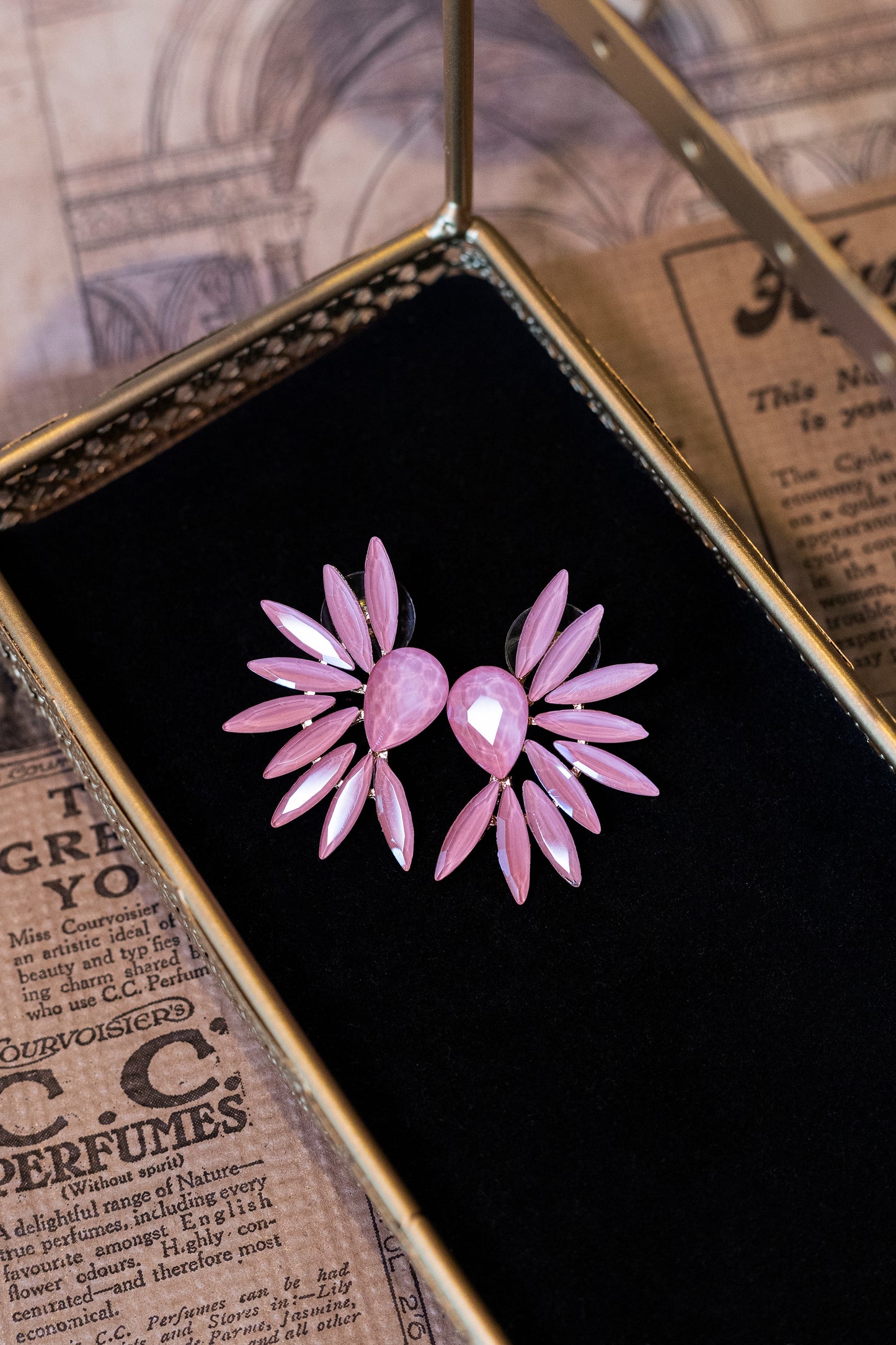 Boucles d'Oreilles en Acier et Verre